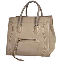 セリーヌ スモールスクエア ラゲージ ファントム トートバッグ ハンドバッグ レザー ベージュ レディース ブランドバッグ・小物 【中古】brbag