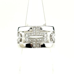 ブルガリ パレンテシ オープン ワーク リング リング 9号 750 ダイヤモンド レディース ブランドジュエリー 【中古】brjwl