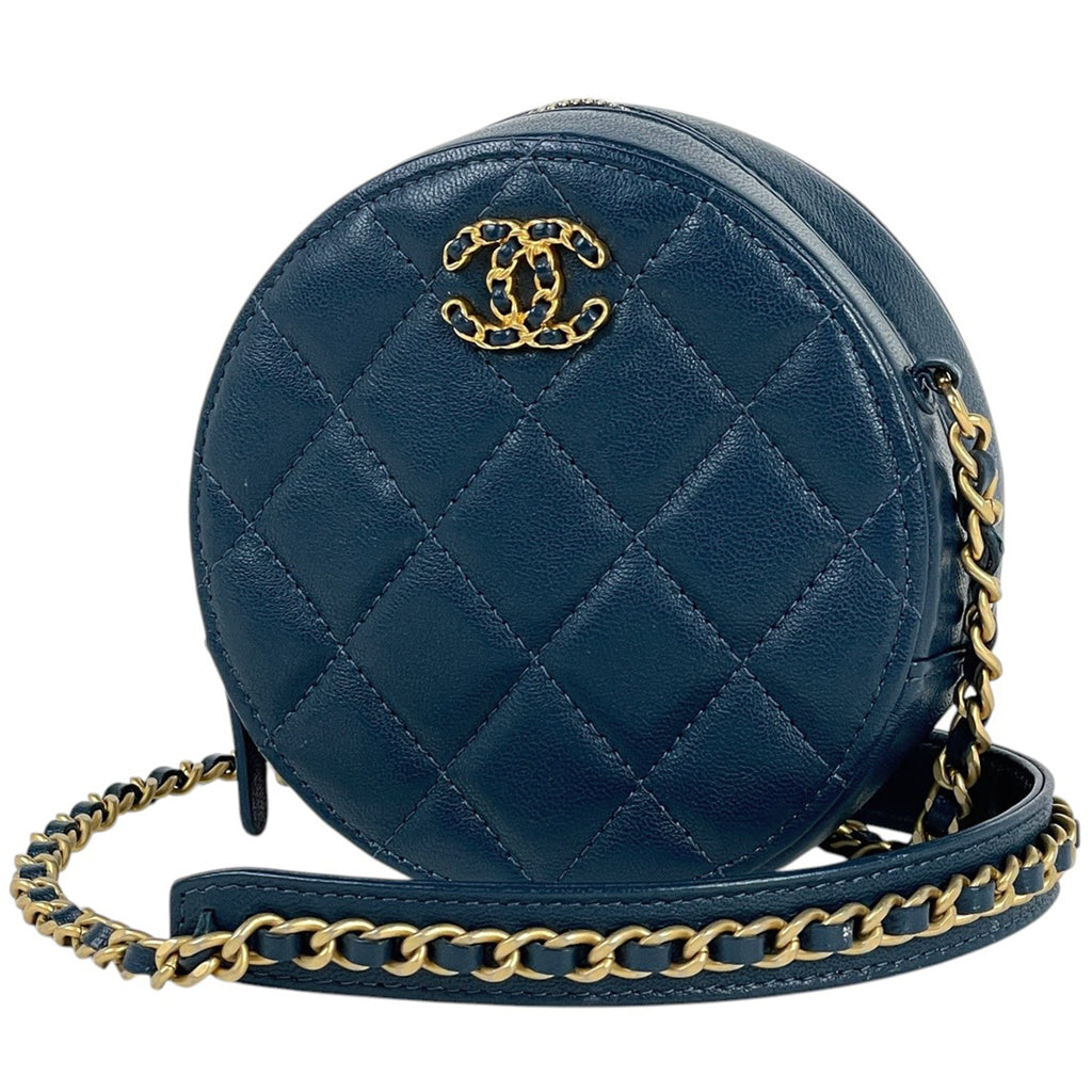 シャネル ココマーク チェーン ショルダーバッグ マトラッセ ラウンド