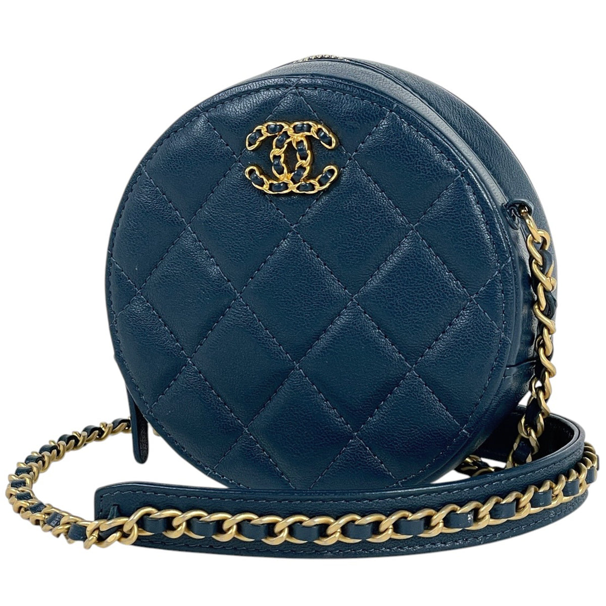 シャネル ココマーク チェーン ショルダーバッグ マトラッセ ラウンド