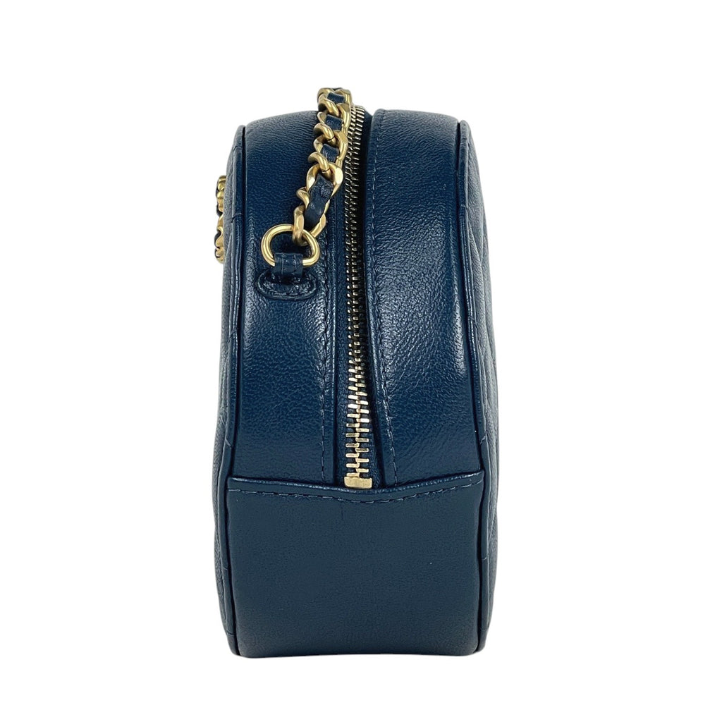 シャネル ココマーク チェーン ショルダーバッグ マトラッセ ラウンド