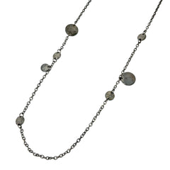 エルメス コンフェッティ ロング ネックレス セリエ ネックレス メタル 750 シルバーブラック レディース ブランドアクセサリー 【中古】bracc