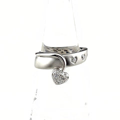 KARATI カラッチ ハートモチーフ デザインリング リング 11.5号 K18 WG ダイヤモンド レディース ブランドジュエリー 【中古】brjwl