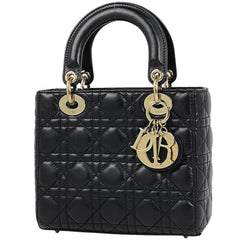 クリスチャンディオール レディディオール カナージュ 2WAY ショルダーバッグ ハンドバッグ レザー ブラック レディース ブランドバッグ・小物 【中古】brbag