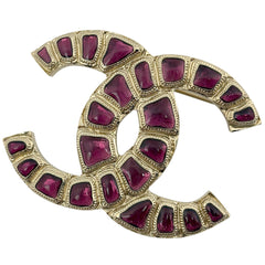 シャネル ココマーク カラーストーン ブローチ CC ブローチ GP ゴールド ピンク レディース ブランドアクセサリー 【中古】bracc