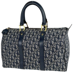 クリスチャンディオール トロッター柄 ハンドバッグ ミニボストン ハンドバッグ キャンバス ネイビー レディース ブランドバッグ・小物 【中古】brbag