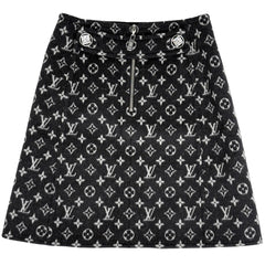 ルイ・ヴィトン モノグラム マルタンガール ミニスカート ボトムス スカート ウール シルク ブラック レディース ブランドアパレル 【中古】brapp