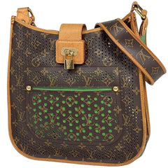 ルイ・ヴィトン ミュゼット パンチング ショルダーバッグ モノグラムペルフォ ブラウン ヴェール(グリーン) M95173 レディース ブランドバッグ・小物 【中古】brbag