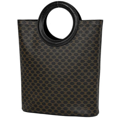 セリーヌ マカダム柄 ハンドバッグ ロゴ ハンドバッグ コーティングキャンバス ブラック ブラウン レディース ブランドバッグ・小物 【中古】brbag