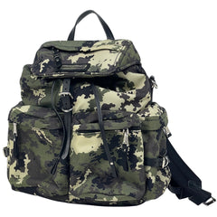 ミュウ ミュウ ロゴ リュックサック 迷彩柄 バッグパック リュック キャンバス グリーン 5BZ033 レディース ブランドバッグ・小物 【中古】brbag