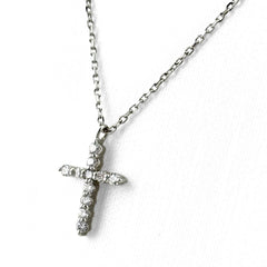 ヴァンドーム青山 クロスモチーフ デザインネックレス ネックレス Pt950 Pt850 ダイヤモンド レディース ブランドジュエリー 【中古】brjwl