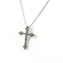 クロスモチーフ デザインネックレス ネックレス K18 WG ダイヤモンド レディース ノンブランドジュエリー 【中古】nbjwl