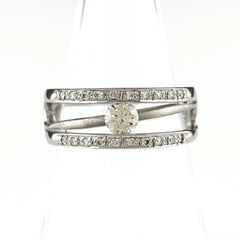 メレダイヤ デザインリング リング 15号 Pt900 ダイヤモンド レディース ノンブランドジュエリー 【中古】nbjwl