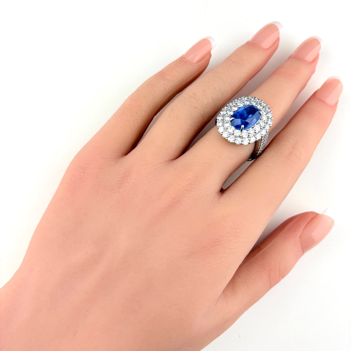 Pt900 プラチナ サファイア 0.57ct ダイヤモンド 0.26ct リメイク 