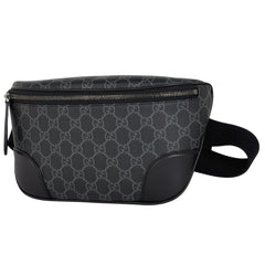 グッチ GGエンブレム ミディアム ベルトバッグ ウエストバッグ ボディバッグ コーティングキャンバス ブラック メンズ ブランドバッグ・小物 【中古】brbag
