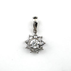 フラワーモチーフ ペンダントトップ ペンダントトップ Pt900 ダイヤモンド レディース ノンブランドジュエリー 【中古】nbjwl