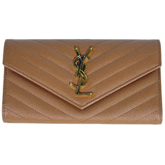 サンローラン ロゴ 二つ折り 長財布 札入れ 小銭入れ 長財布 レザー ブラウン 372264 レディース ブランドバッグ・小物 【中古】brbag