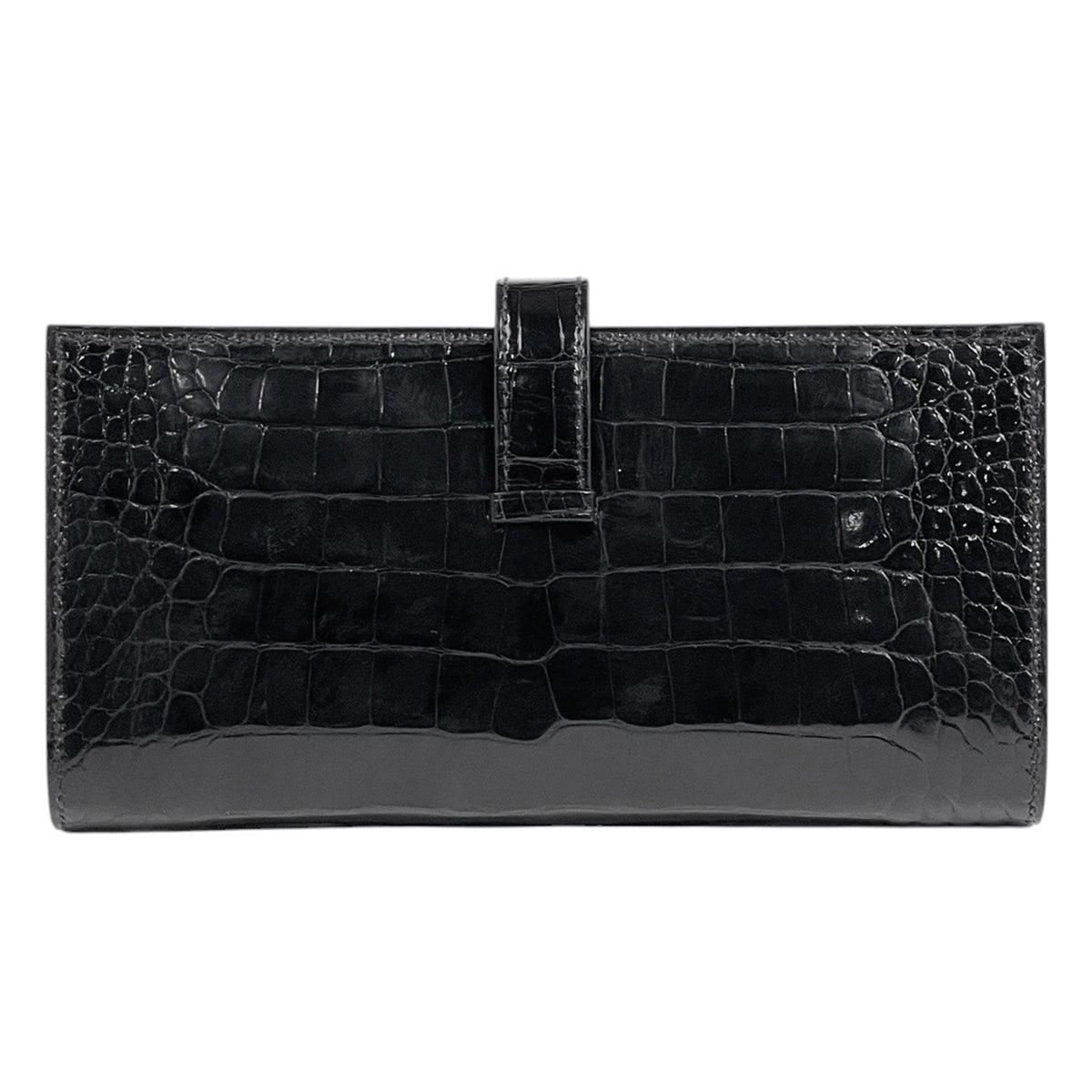 エルメス ベアン スフレ Hロゴ 二つ折り 長財布 アリゲーター ブラック