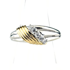 ポーラ メレダイヤ デザインリング リング 18号 Pt900 K18 ダイヤモンド レディース ブランドジュエリー 【中古】brjwl