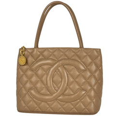 シャネル 復刻トート ハンドバッグ ココマーク トートバッグ キャビアスキン ベージュ A01804 レディース ブランドバッグ・小物 【中古】brbag