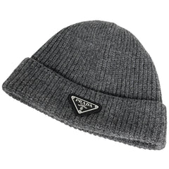 プラダ ロゴプレート ニットキャップ 帽子 その他帽子 ウール カシミヤ その他 レディース ブランドアパレル 【中古】brapp