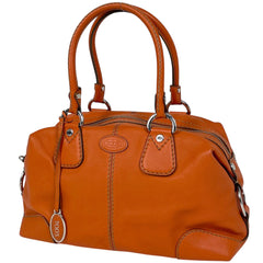 トッズ ロゴ ハンドバッグ レザー オレンジ レディース ブランドバッグ・小物 【中古】brbag