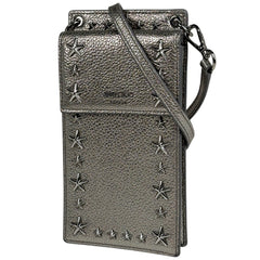 ジミーチュウ ペガシ ショルダーバッグ ロゴ フォンケース ショルダーバッグ レザー シルバー レディース ブランドバッグ・小物 【中古】brbag