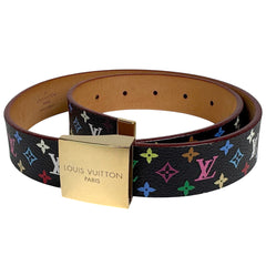 ルイ・ヴィトン サンチュール キャレ ベルト モノグラムマルチカラー ノワール(ブラック) レディース ブランドバッグ・小物 【中古】brbag