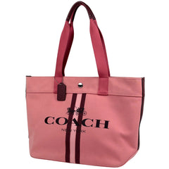 コーチ ロゴ トートバッグ 肩掛け トートバッグ キャンバス ピンク レディース ブランドバッグ・小物 【中古】brbag