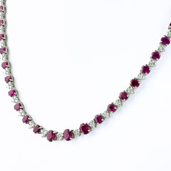 ルビー デザインネックレス ネックレス K18 WG ルビー レディース ノンブランドジュエリー 【中古】nbjwl