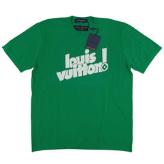 ルイ・ヴィトン エブリデイ LV クルーネック ニット 半袖 ロゴ トップス ニット コットン グリーン メンズ ブランドアパレル 【中古】brapp