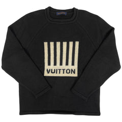 ルイ・ヴィトン バーコード クルーネック ニット セーター ロゴ トップス ニット ウール ブラック メンズ ブランドアパレル 【中古】brapp