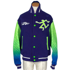 ルイ・ヴィトン ロゴ ブルゾン スタジャン モノグラム アウター ブルゾン ウール 牛革 ブルー ライトグリーン メンズ ブランドアパレル 【中古】brapp