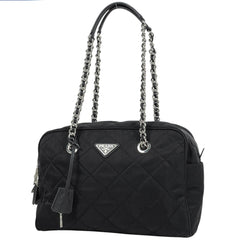 プラダ ロゴプレート チェーン トートバッグ トートバッグ ナイロン レディース ブランドバッグ・小物 【中古】brbag
