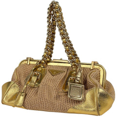 プラダ ロゴプレート ハンドバッグ ハンドバッグ レザー レディース ブランドバッグ・小物 【中古】brbag