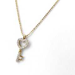 キーモチーフ デザインネックレス ネックレス K18 ダイヤモンド レディース ノンブランドジュエリー 【中古】nbjwl