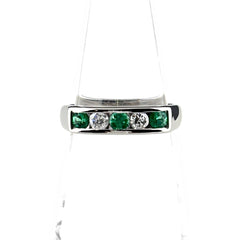 エメラルド デザインリング リング 10号 Pt900 エメラルド ダイヤモンド レディース ノンブランドジュエリー 【中古】nbjwl