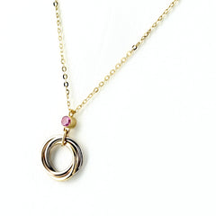 カルティエ トリニティ ネックレス ネックレス 750 ピンクサファイア レディース ブランドジュエリー 【中古】brjwl