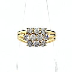 メレダイヤ デザインリング リング 8.5号 K18 ダイヤモンド レディース ノンブランドジュエリー 【中古】nbjwl