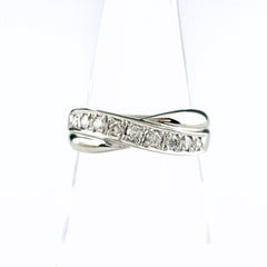 メレダイヤ デザインリング リング 11.5号 Pt900 ダイヤモンド レディース ノンブランドジュエリー 【中古】nbjwl