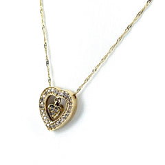 ハートモチーフ デザインネックレス ネックレス K18 ダイヤモンド レディース ノンブランドジュエリー 【中古】nbjwl