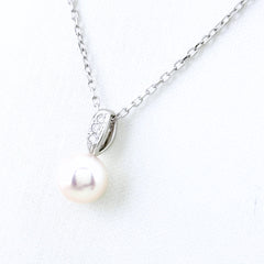 ミキモト パール デザインネックレス ネックレス K18 WG パール レディース ブランドジュエリー 【中古】brjwl