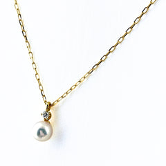 ミキモト パール デザインネックレス ネックレス K18 パール ダイヤモンド レディース ブランドジュエリー 【中古】brjwl