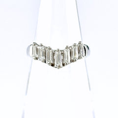 メレダイヤ デザインリング リング 7号 Pt900 ダイヤモンド レディース ノンブランドジュエリー 【中古】nbjwl