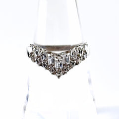 メレダイヤ デザインリング リング 15号 Pt900 ダイヤモンド レディース ノンブランドジュエリー 【中古】nbjwl