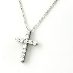 ティファニー スモール クロス ネックレス ネックレス Pt950 ダイヤモンド レディース ブランドジュエリー 【中古】brjwl