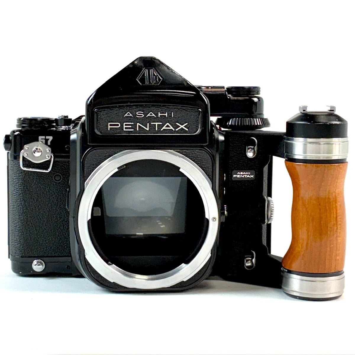 ペンタックス PENTAX 67 ボディ TTLファインダー ウッドグリップ付