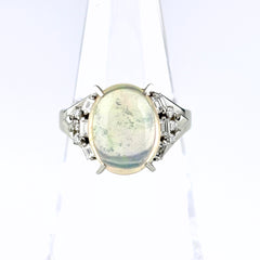オパール デザインリング リング 12.5号 Pt850 オパール ダイヤモンド レディース ノンブランドジュエリー 【中古】nbjwl
