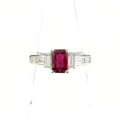 ルビー デザインリング リング 11号 Pt900 ルビー ダイヤモンド レディース ノンブランドジュエリー 【中古】nbjwl