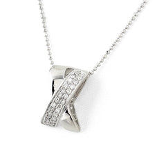 クロスモチーフ デザインネックレス ネックレス K18 WG Pt850 レディース ノンブランドジュエリー 【中古】nbjwl